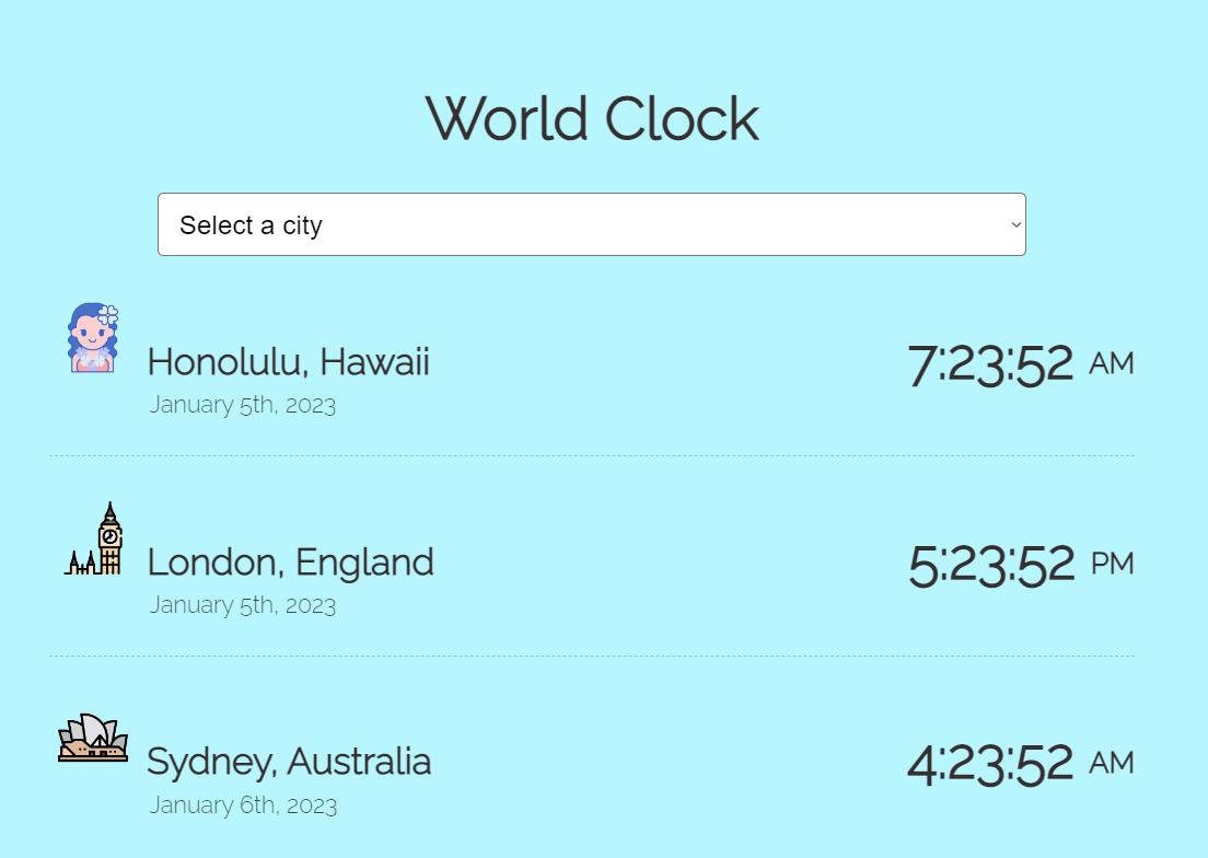 World Clock Project